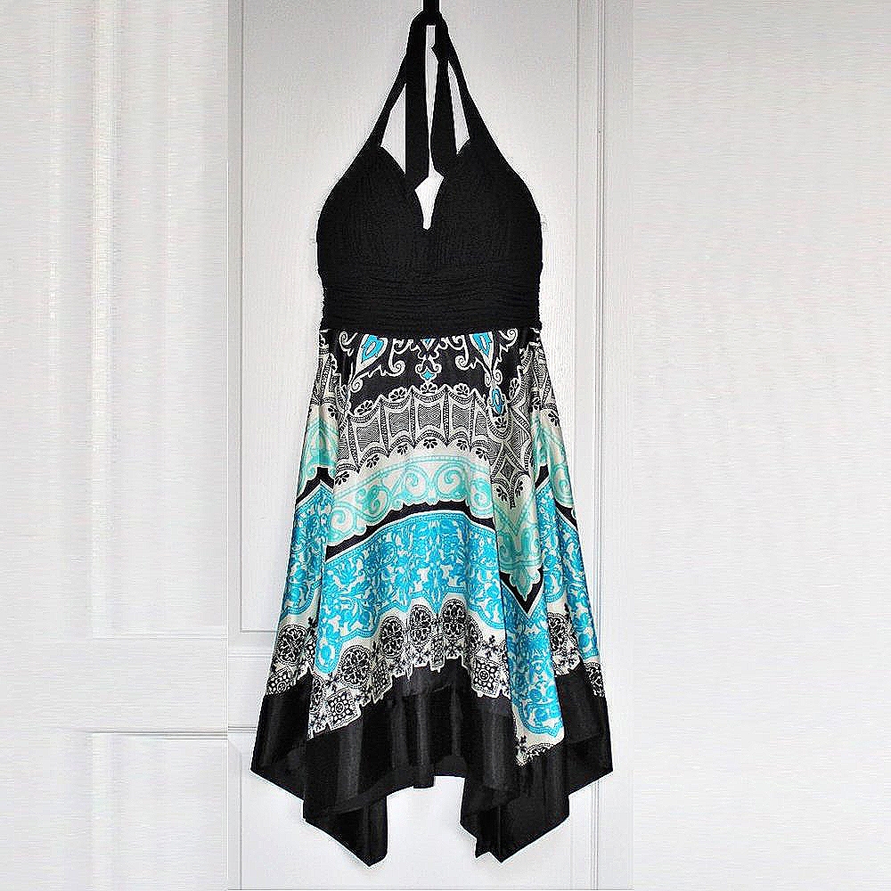 Sangria knee length halter dress